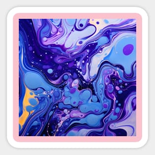 Blue Serenity: Waves of Calm in Abstract Form Sticker